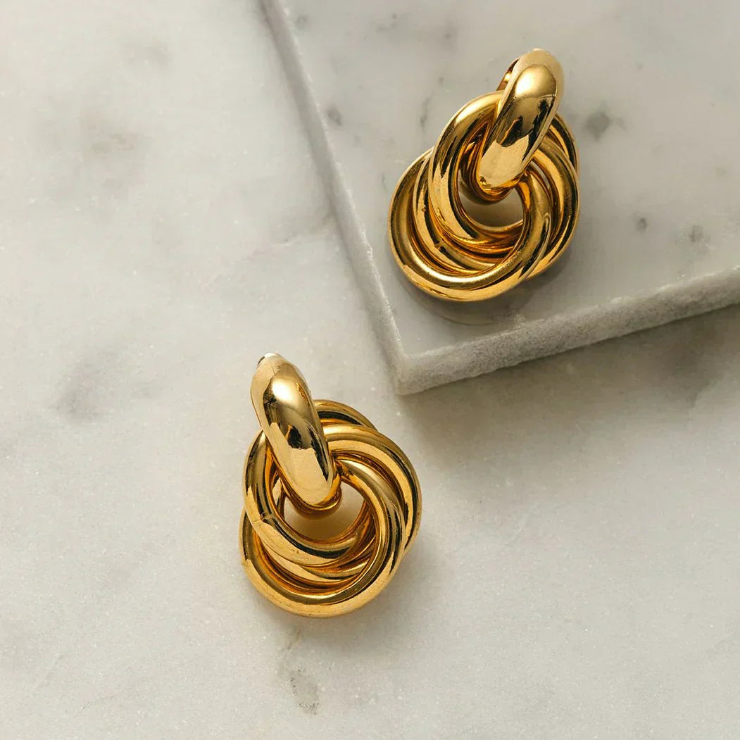 Aussage ineinandergreifende Ohrringe | Gold
