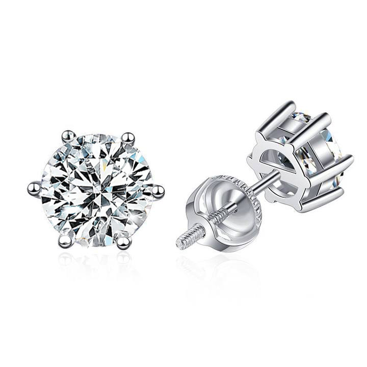 Moissanit Schraube Earring | White Gold